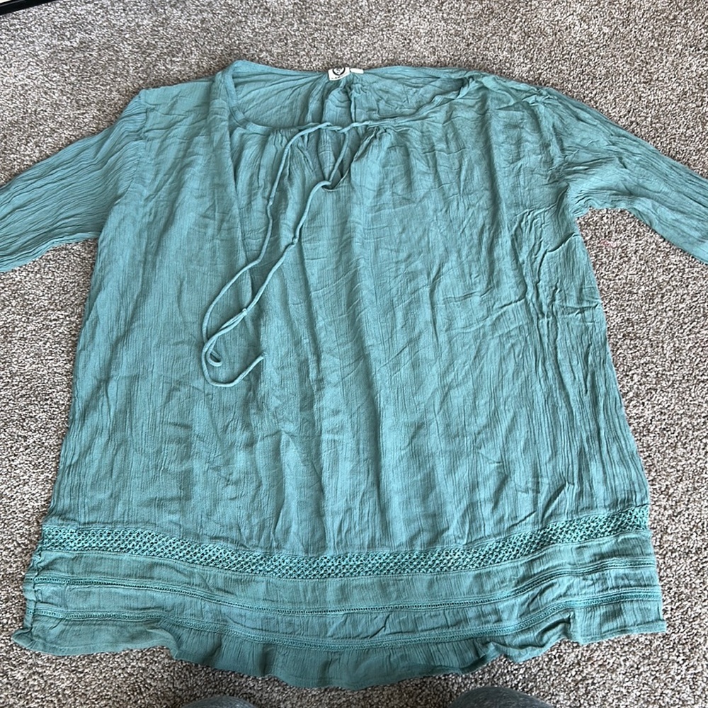 Swim cover up shirt. Linen like material.